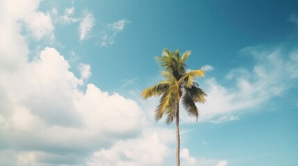 Palms on the beach. Illustration AI Generative.