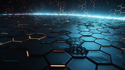 Obraz premium abstract blue background with hexagons