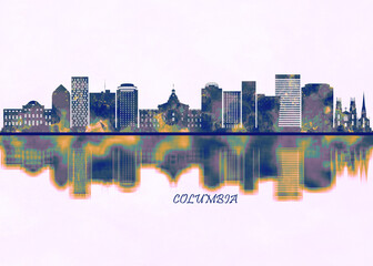 Columbia Skyline. Cityscape Skyscraper Buildings Landscape City Background Modern Architecture Downtown Abstract Landmarks Travel Business Building View Corporate