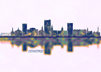 Concord Skyline. Cityscape Skyscraper Buildings Landscape City Background Modern Architecture Downtown Abstract Landmarks Travel Business Building View Corporate