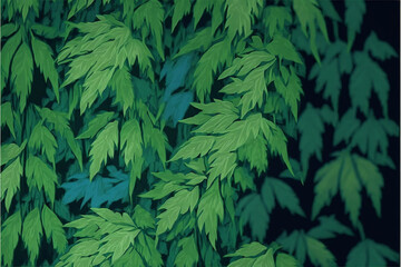 Naklejka na ściany i meble Tropical Leaves: A Texture-rich Background. Generative AI.