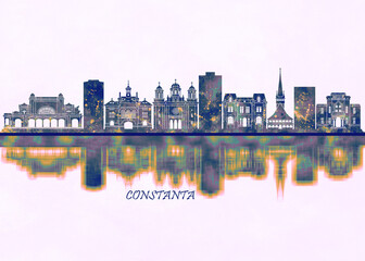 Constanta Skyline. Cityscape Skyscraper Buildings Landscape City Background Modern Architecture Downtown Abstract Landmarks Travel Business Building View Corporate