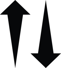 bursting arrows up and down icon vector .  two way black direction symbol