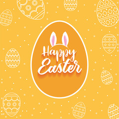 Colored easter template with easter egg Vector