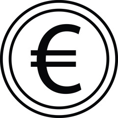 euro sign icon . euro circle icon . euro outline icon vector in trendy style