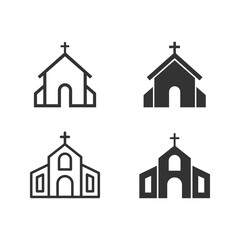 Vector illustration of church icon set