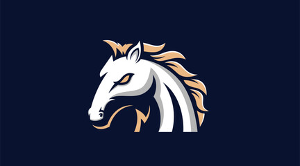 Horse mascot sport logo design