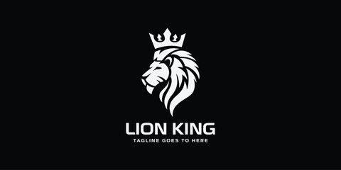 Fototapeta na wymiar lion king crown symbols. Premium luxury brand identity icon set. Vector illustration.