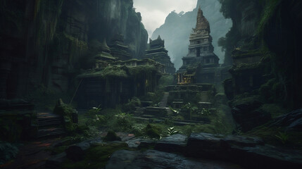 realistic illustrations of lost ancient cities"Echoes of Lost Civilizations: AI-Generated Images of Ancient Cities". Created using generative AI.