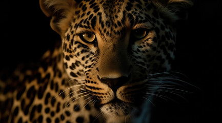 Fototapeta na wymiar Majestic Leopard Closeup Filled Frame Image.