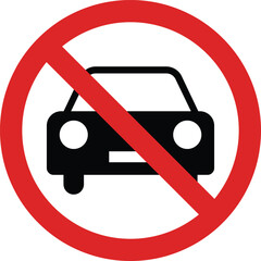 no car sign .no parking traffic sign . car prohibition sign . vector illustration