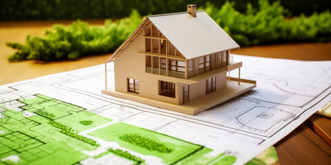 3D model of an individual house, combining theory and practice. From the idea to the realization in a single image. Generative AI