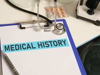 Medical history is shown using the text