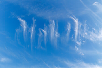 Fototapeta na wymiar unusual clouds in the sky, changing the sky
