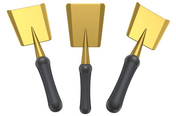 Set of garden tools and supplies for gardener and flower pots in garden