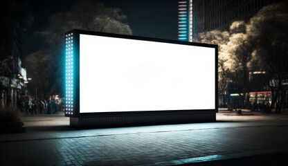 Blank outdoor Event advertisment screen for marketing purpose, Empty LED screen for event advertisment, white LED screen mockup, generative ai	
