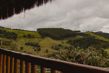 Fototapeta premium view from the wooden balcony