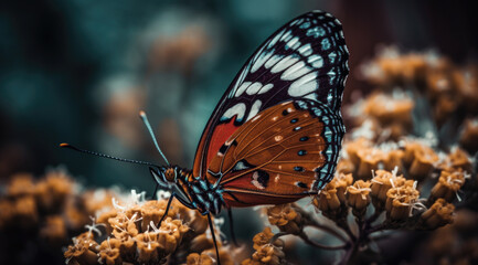 Fototapeta na wymiar Vibrant butterfly perched on a flowerpng