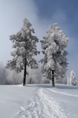 The Beauty of Couples: Trees Standing in the Snow, Generative AI