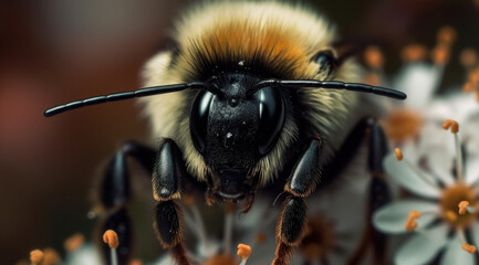 The Fuzzy Antenna of a Bumblebee in Focus.
