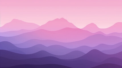 mountains in the fog in violet,pink and magenta tones. Image Generative AI.