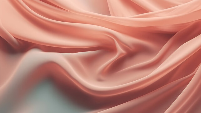 Peach Pink Color Silk Background.  Image Generative AI.