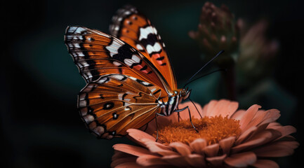 "Vibrant Orange Butterfly Close-Up Image"