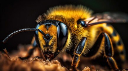 Close-up of Vibrant Yellow and Black Image.