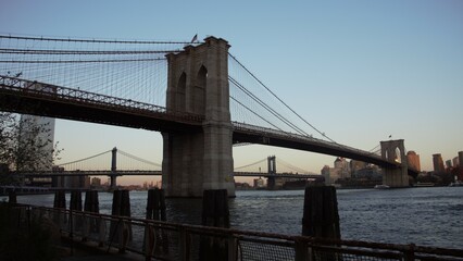 Fototapeta premium Brooklyn Bridge Sunset New York City