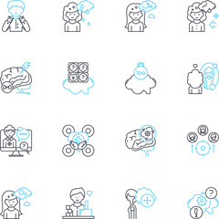 Empathy and understanding linear icons set. Empathy, Understanding, Compassion, Kindness, Empathetic, Sensitivity, Tolerance line vector and concept signs. Sympathy,Listening,Patience Generative AI