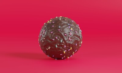 chocolate in pink isolated background