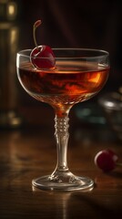 Manhattan with Cherry. Generative AI.