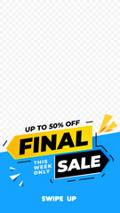 Sale banner template design, Final sale special offer. 