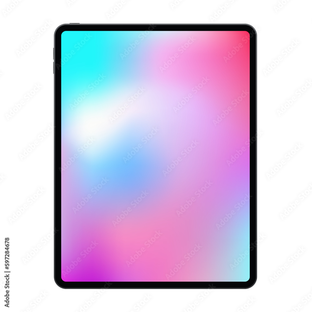 Aufkleber new version of realistic frameless premium tablet mock up in trendy thin frame design