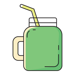Isolated colored vegan shake on jar icon Vector