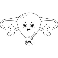 Character female uterus. Human organ