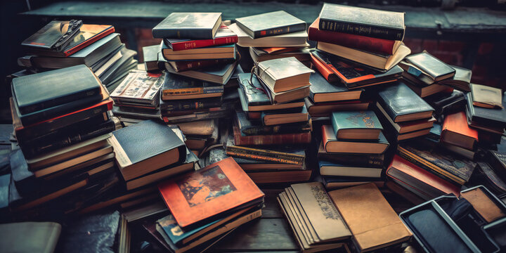 an image of various books laying on top of each other