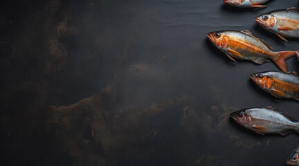 Big Fish on Slate Background Top Left.