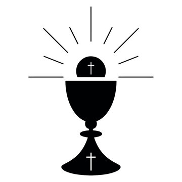 Isolated silhouette of holy grail icon Vector