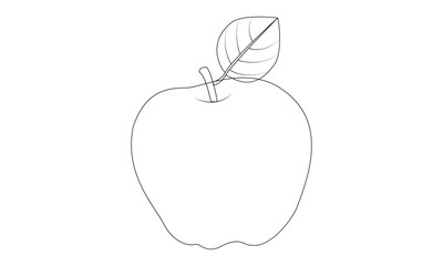 Apple Fruit Coloring Page for Kids and adults