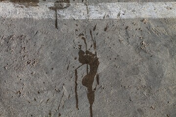Footprints of a person walking on concrete with wet bare feet