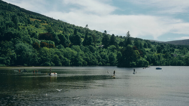 boats on the lake