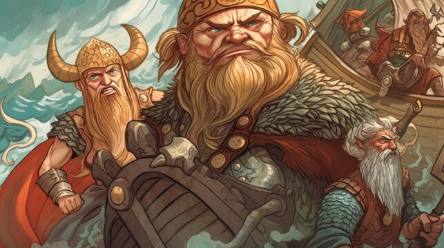 World inspired by Norse mythology, with fierce Vikings, epic battles, and divine creatures