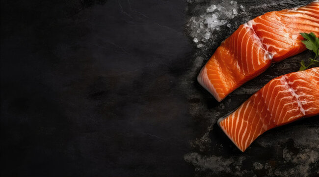 Big Salmon on Slate Background