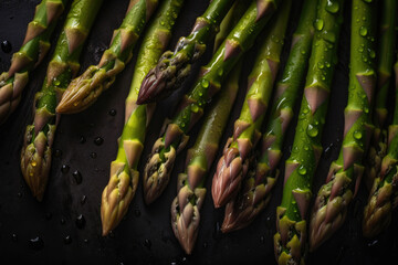 Fresh Asparagus. Pickled Green Asparagus. Generative AI