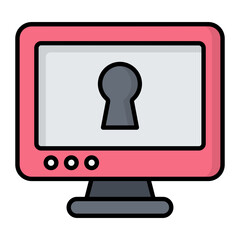 Online Safety Line Color Icon