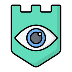 Secure Monitoring Line Color Icon