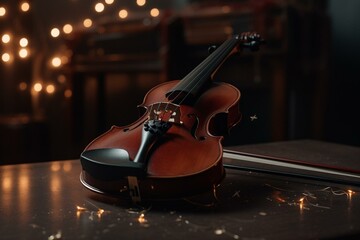 Musical background for New Year's featuring violin. Generative AI