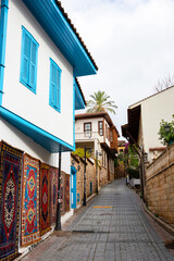 Fototapeta na wymiar Traditional houses in the old town of Antalya, Turkey. Ancient architecture.