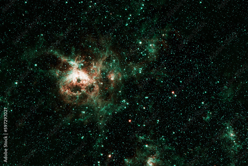 Canvas Prints green space nebula. elements of this image furnished nasa.